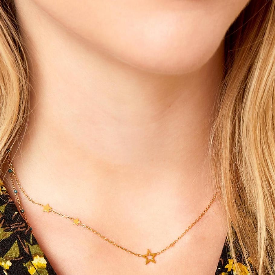 Stainless steel necklace stars Picture3